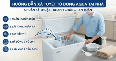 Hướng Dẫn Cách Xả Tuyết Và Vệ Sinh Tủ Đông AQUA Chuẩn Kỹ Thuật Tại Nhà