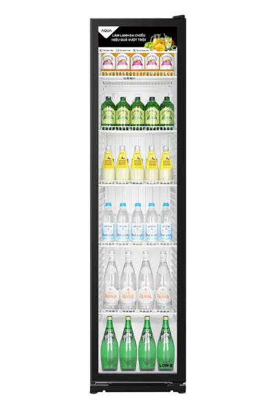 Tủ Mát AQUA AQS-AF410N 265 Lít (Màu Đen, Kính Low-E, 5 Khay)