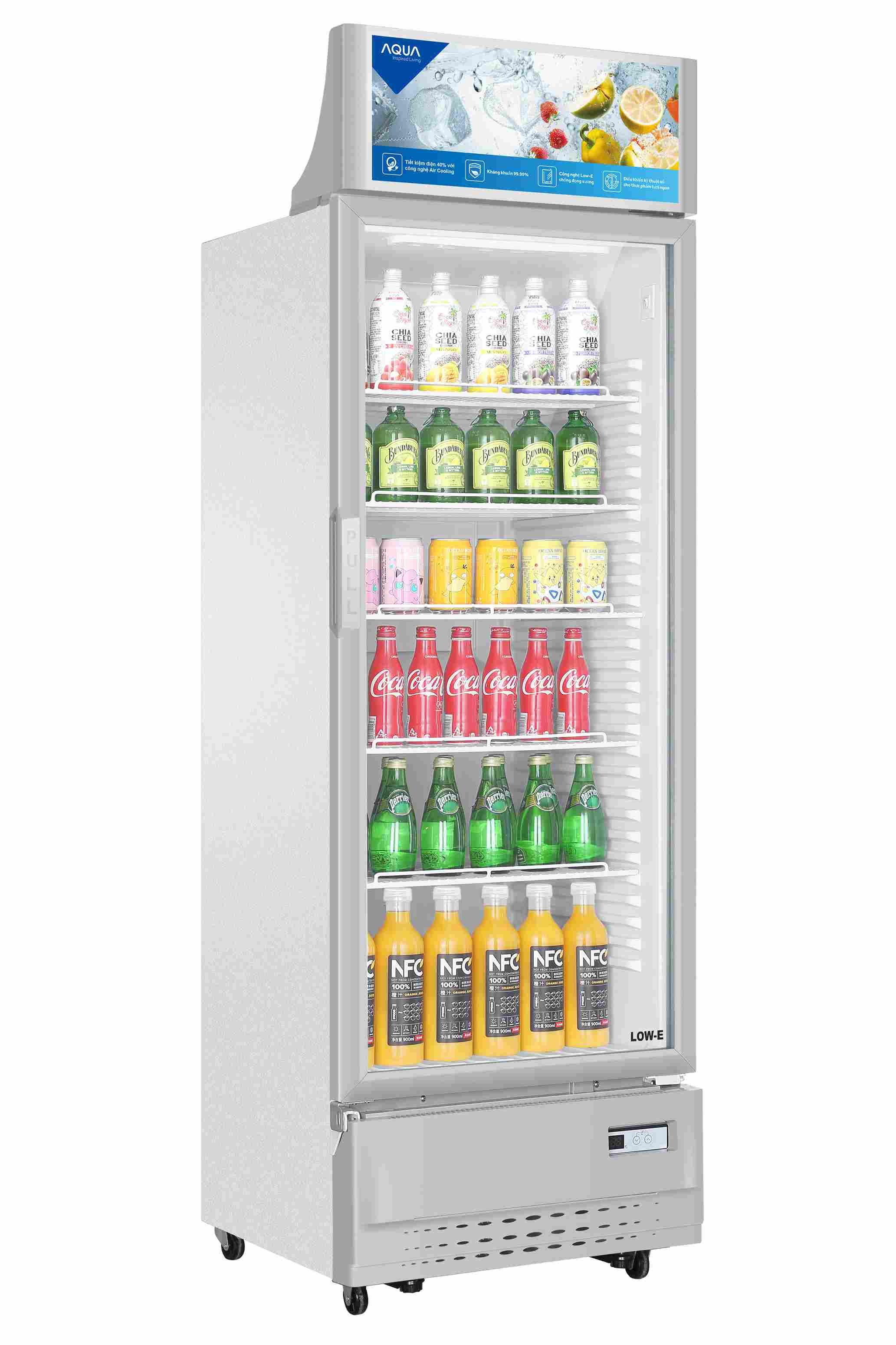 Tủ Mát AQUA AQS-AF340S 235 Lít (Có Hộp Đèn, Sưởi Kính)