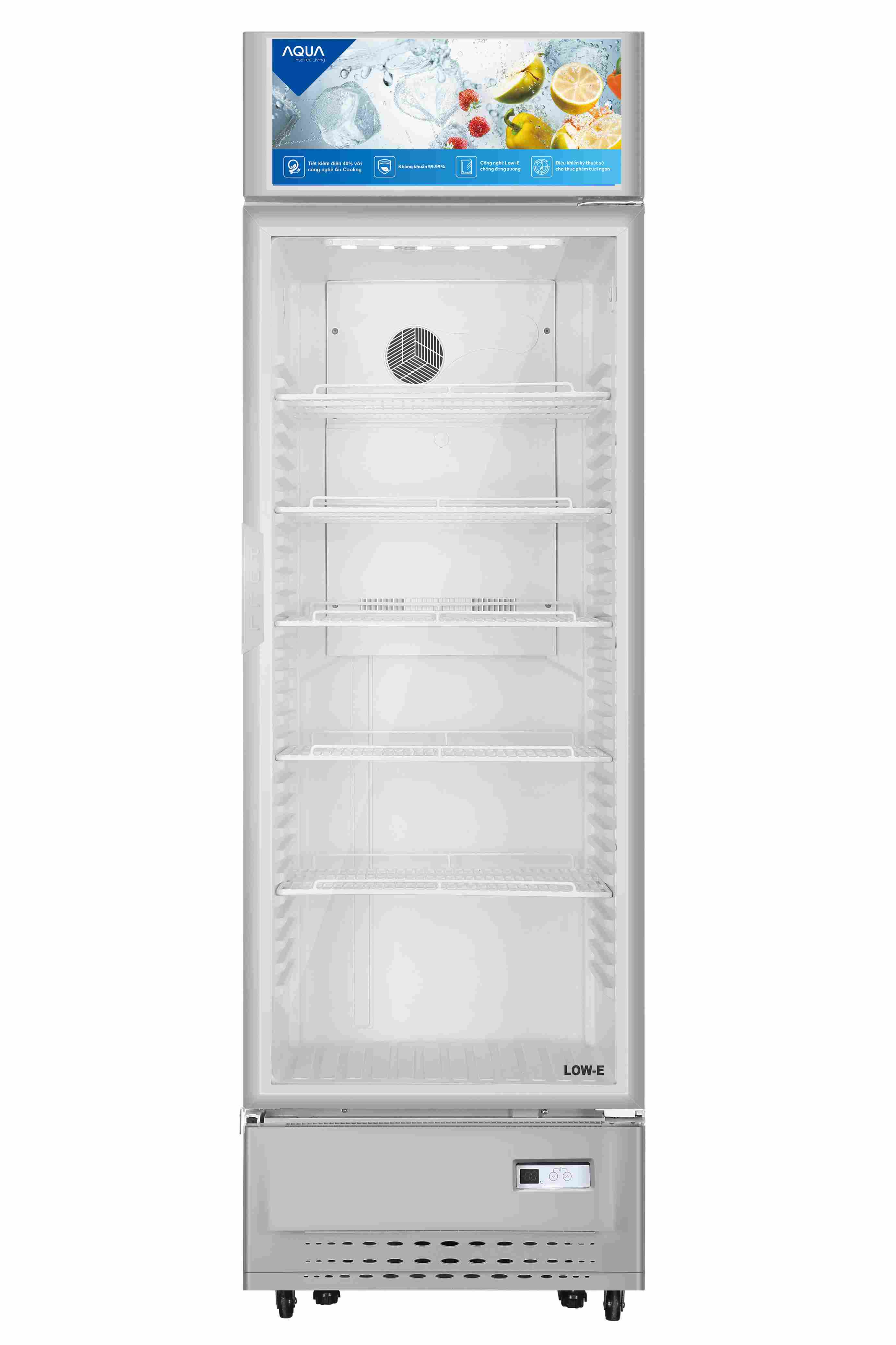 Tủ Mát AQUA AQS-AF340S 235 Lít (Có Hộp Đèn, Sưởi Kính)