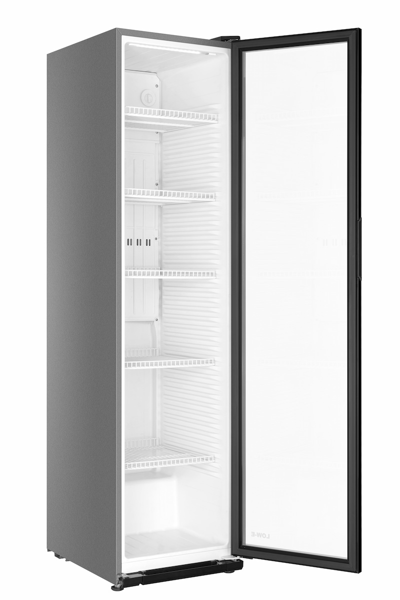 Tủ Mát AQUA AQS-AF410N 265 Lít (Màu Đen, Kính Low-E, 5 Khay)